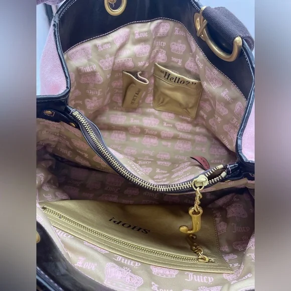 💅✨🩷Vintage XL Juicy Couture Pink and Brown Y2K Bag - Picture 13 of 17